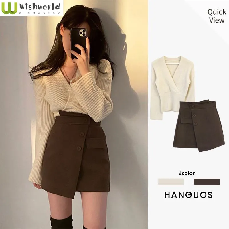 Fashion Casual Women's Suit Korean Version High Waist Irregular Pants Skirt V-neck Sweater Elegant Women's Two-piece Set
Fashion Casual Women's Suit Korean Version High Waist Irregular Pants Skirt V-neck Sweater Elegant Women's Two-piece Set