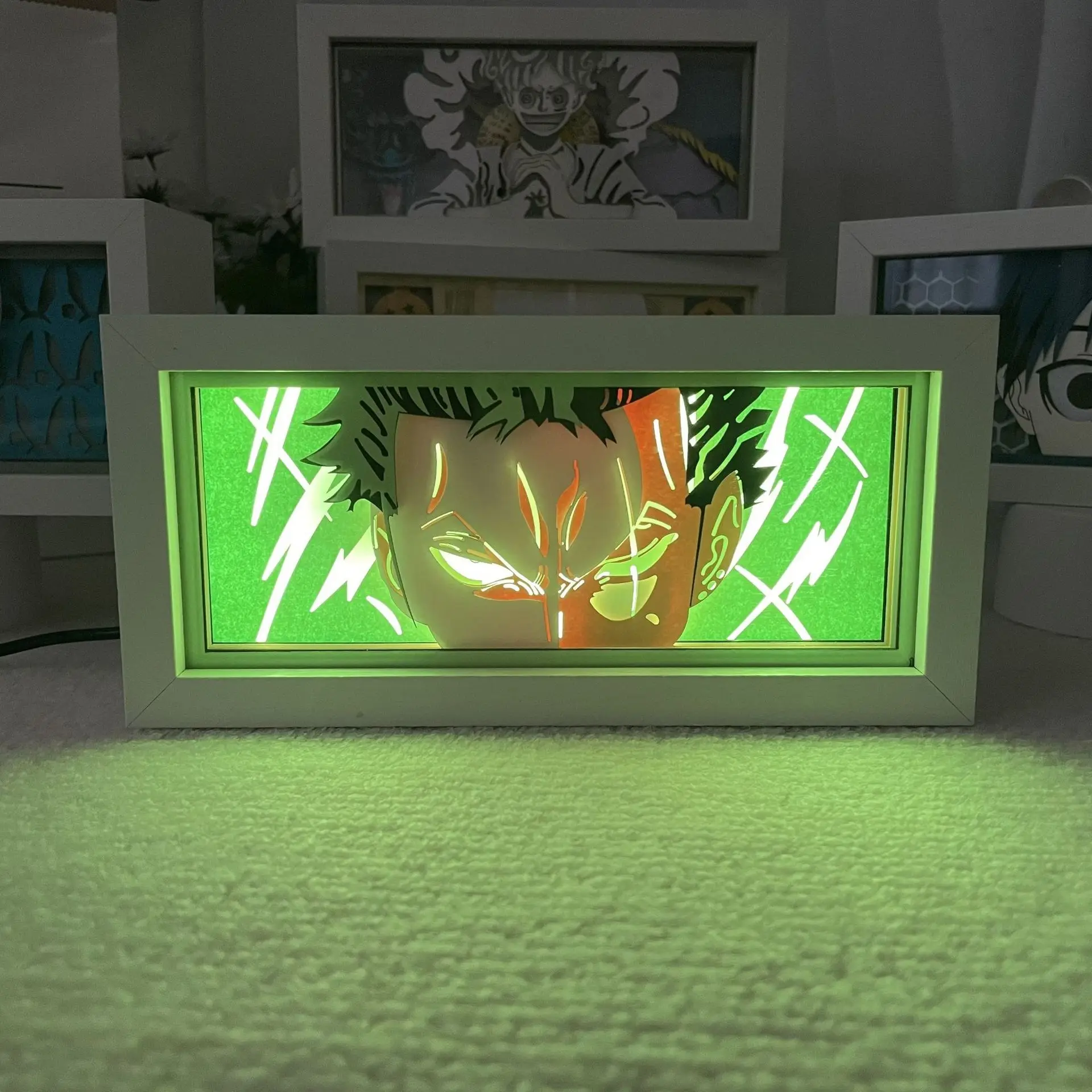 One Piece Led Light Box Anime Zoro Luffy Paper Cut Shadow Box Cute Room Decoration Cartoon Atmosphere Table Lamp Christmas Gift
One Piece Led Light Box Anime Zoro Luffy Paper Cut Shadow Box Cute Room Decoration Cartoon Atmosphere Table Lamp Christmas Gift