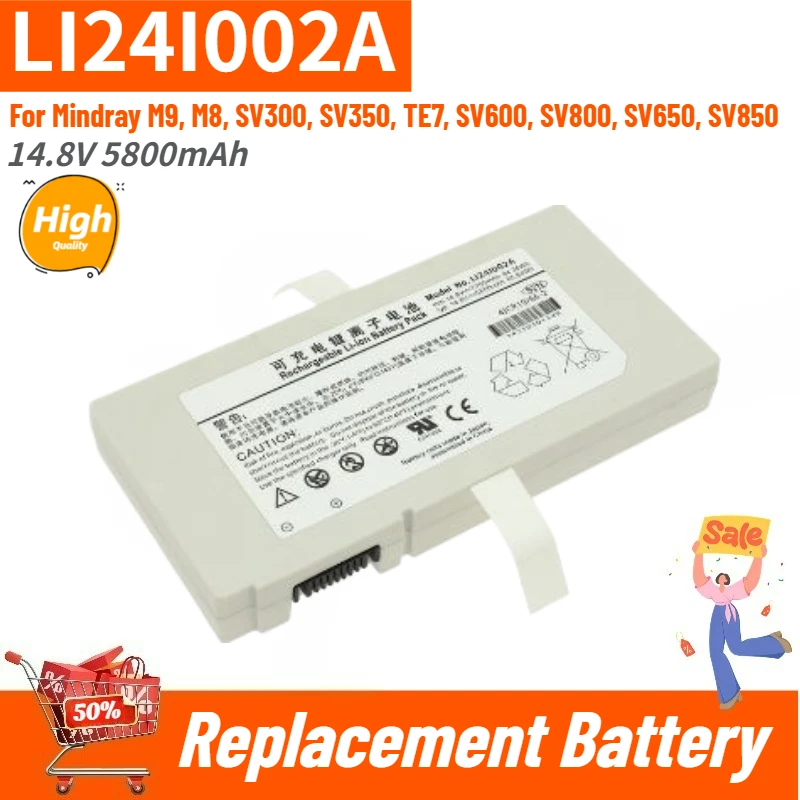 LI24I002A High Quality Battery 14.8V 5800mAh for Mindray M8 M9 TE7 TE10 SV300 SV350 Brand New Replacement Battery
LI24I002A High Quality Battery 14.8V 5800mAh for Mindray M8 M9 TE7 TE10 SV300 SV350 Brand New Replacement Battery