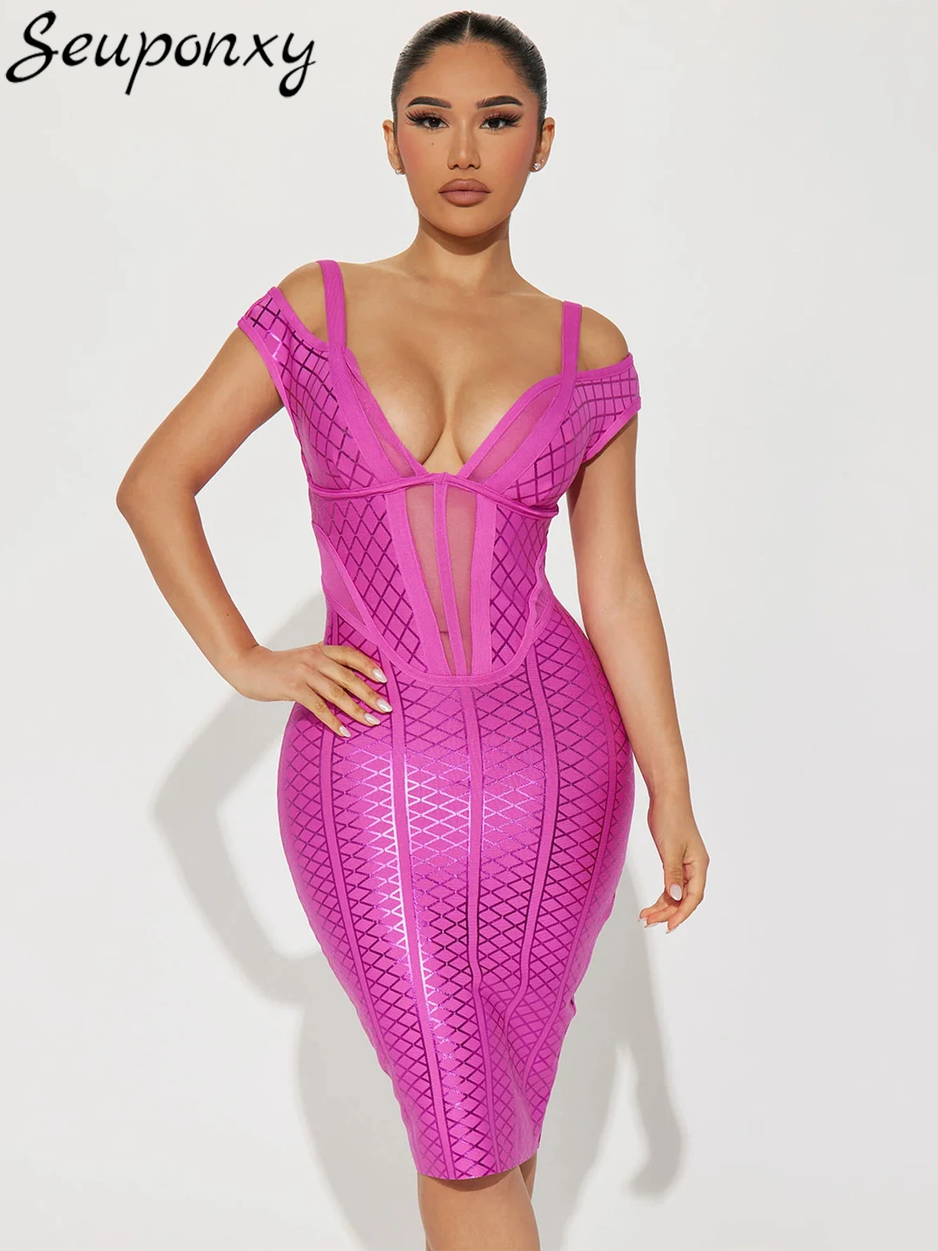 High Quality Sexy V-Neck Short Sleeved Backless Hollow Diamond Women'S Bandage Dress Elegant Evening Club Party Dress Vestidos
High Quality Sexy V-Neck Short Sleeved Backless Hollow Diamond Women'S Bandage Dress Elegant Evening Club Party Dress Vestidos