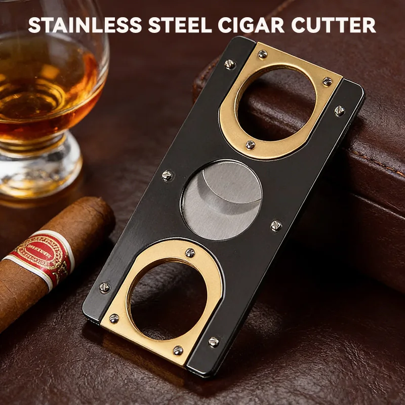 2026 Double Blades Stainless Steel Gold Plated Cigar Cutter Pocket Gadgets Cigarre Cutter Knife Cuban Cigars Scissors
2026 Double Blades Stainless Steel Gold Plated Cigar Cutter Pocket Gadgets Cigarre Cutter Knife Cuban Cigars Scissors