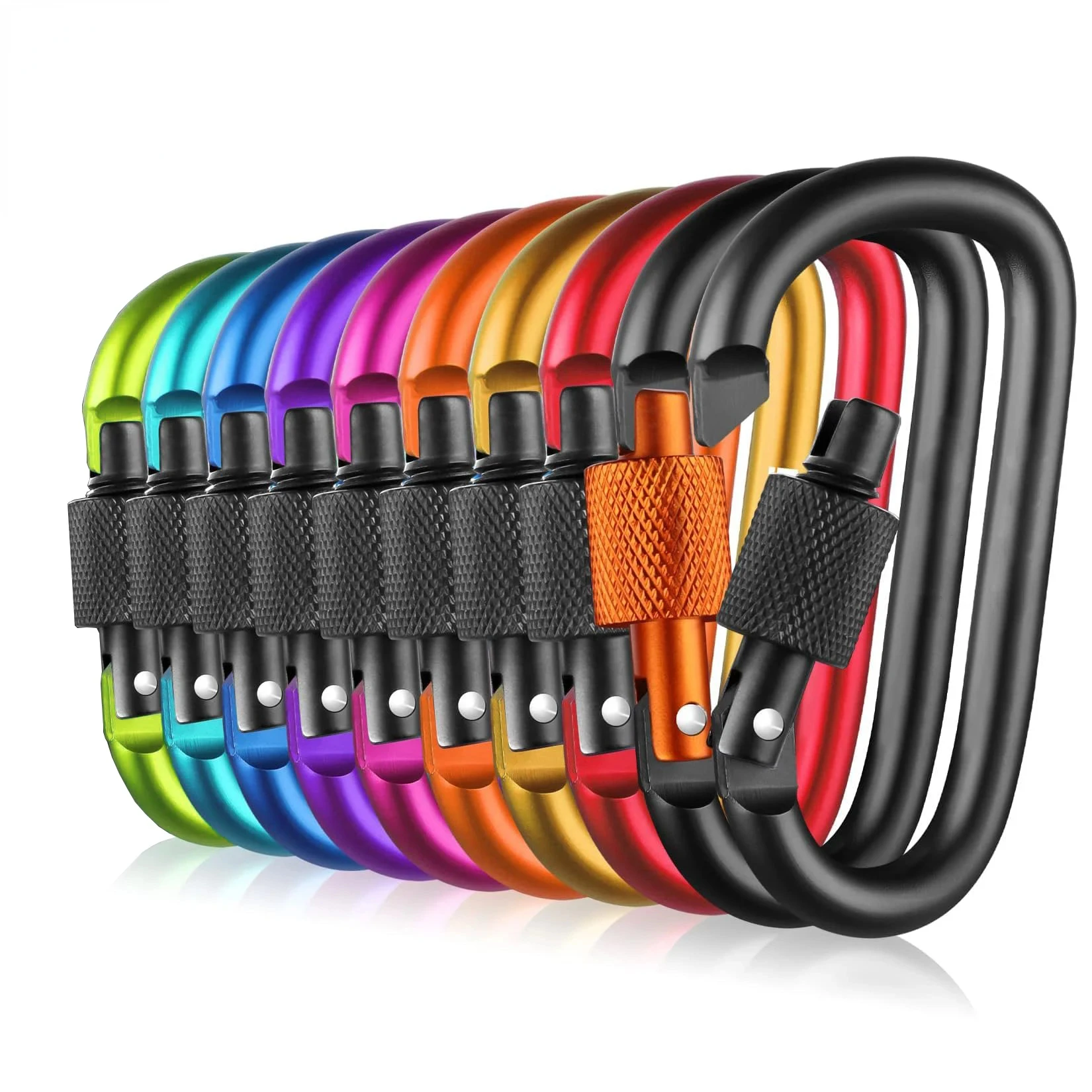Carabiner Clips with Screw Gate,10 Pcs 3" Aluminum Carabiner D Shape Buckle Pack,Keychain Clip,Spring Snap Key Chain Hook Buckle
Carabiner Clips with Screw Gate,10 Pcs 3" Aluminum Carabiner D Shape Buckle Pack,Keychain Clip,Spring Snap Key Chain Hook Buckle