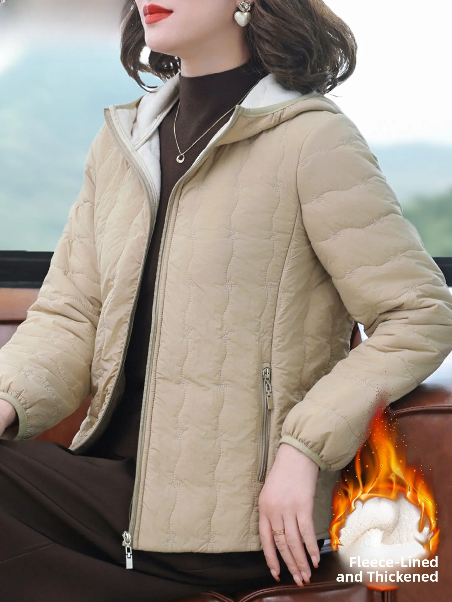 Thiened Fce Lined ort Casual Sle Women's Cotton Jaet Coat for Middle-Aged And ly in Autumn And Winter
Thiened Fce Lined ort Casual Sle Women's Cotton Jaet Coat for Middle-Aged And ly in Autumn And Winter