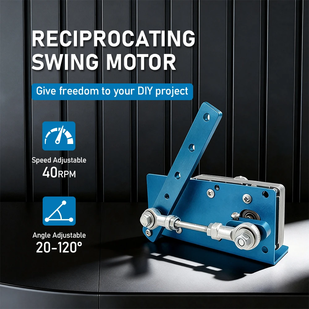 Gear Motor Reciprocating Swing Motor DC 12V/24V Adjustable 20-120° Angle Automatic Wobbler Machine for DIY Projects
Gear Motor Reciprocating Swing Motor DC 12V/24V Adjustable 20-120° Angle Automatic Wobbler Machine for DIY Projects