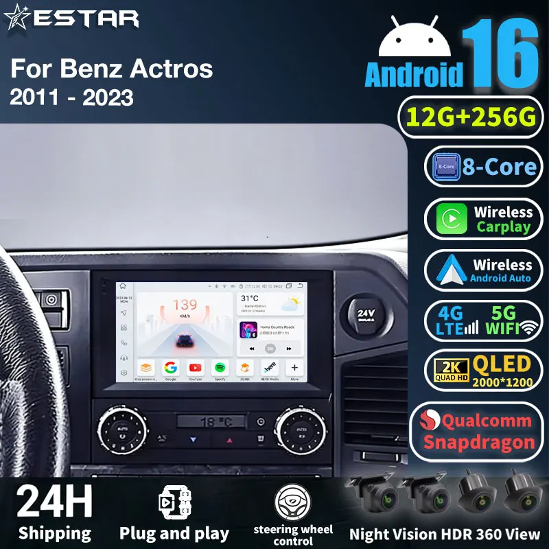 Wireless Carplay Android 16 For Benz Actros 2011 - 2023 GPS RDS Stereo 360 Camera Car Radio QLED WIFI Multimedia BT 4G LTE DSP
Wireless Carplay Android 16 For Benz Actros 2011 - 2023 GPS RDS Stereo 360 Camera Car Radio QLED WIFI Multimedia BT 4G LTE DSP