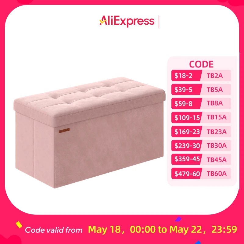 SONGMICS Mazie Collection - Storage Ottoman Bench, Foldable Foot Rest, 15 x 30 x 15 Inches, End of Bed Bench, Storage Chest,
SONGMICS Mazie Collection - Storage Ottoman Bench, Foldable Foot Rest, 15 x 30 x 15 Inches, End of Bed Bench, Storage Chest,