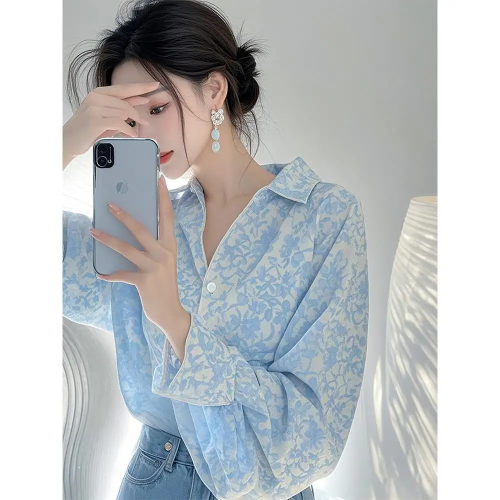 2025 Spring Summer New Fashionable Printing Turn-down Collar Long Sleeve Blouse Female Autumn All-match Buttons Cardigan Tops
2025 Spring Summer New Fashionable Printing Turn-down Collar Long Sleeve Blouse Female Autumn All-match Buttons Cardigan Tops