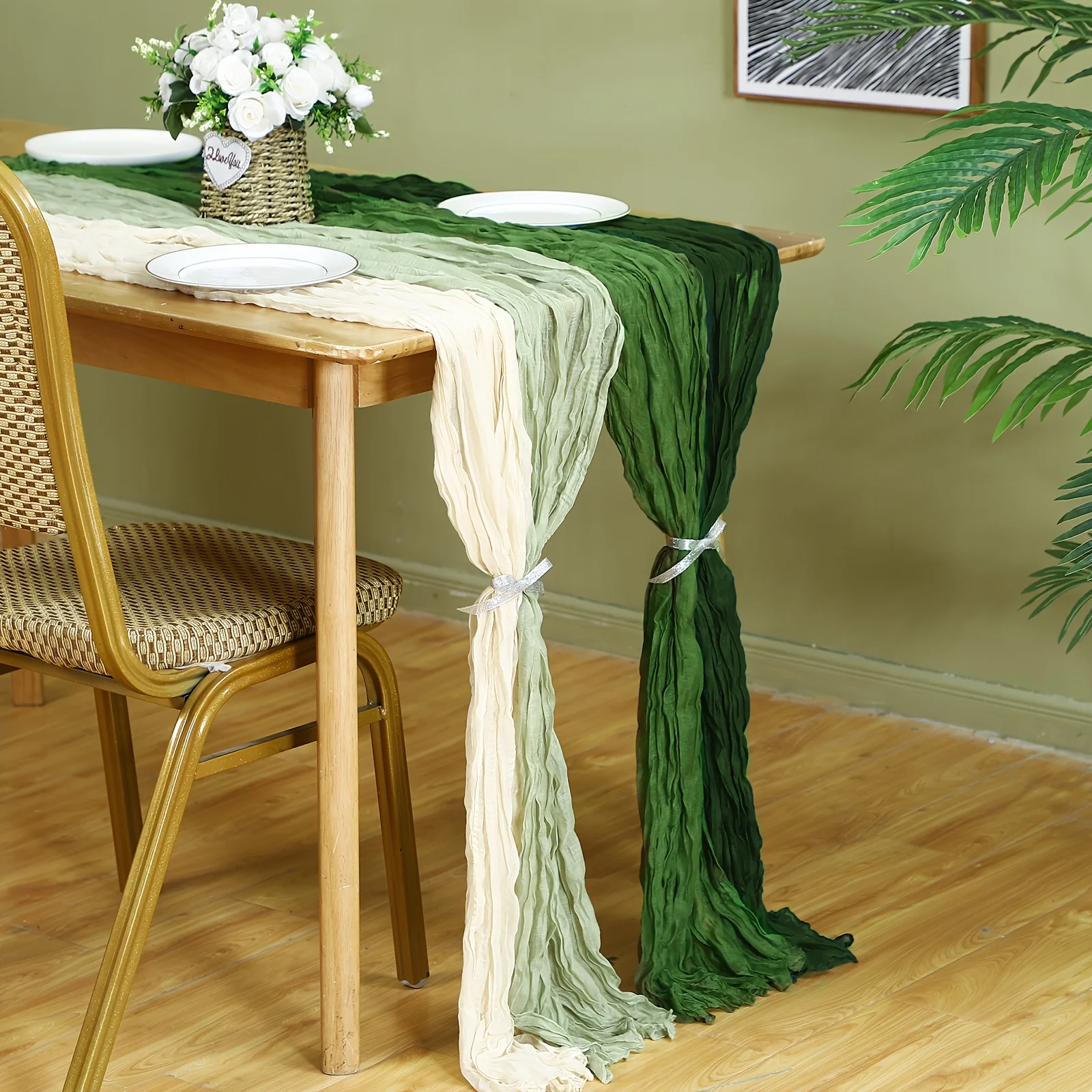 12pcs Cheesecloth Gauze Table Runners Boho Wedding Decor Rustic Sheer Runner for Wedding Table Bridal Shower Birthday Party Decorations(Gradient Green) Party Favors
12pcs Cheesecloth Gauze Table Runners Boho Wedding Decor Rustic Sheer Runner for Wedding Table Bridal Shower Birthday Party Decorations(Gradient Green) Party Favors