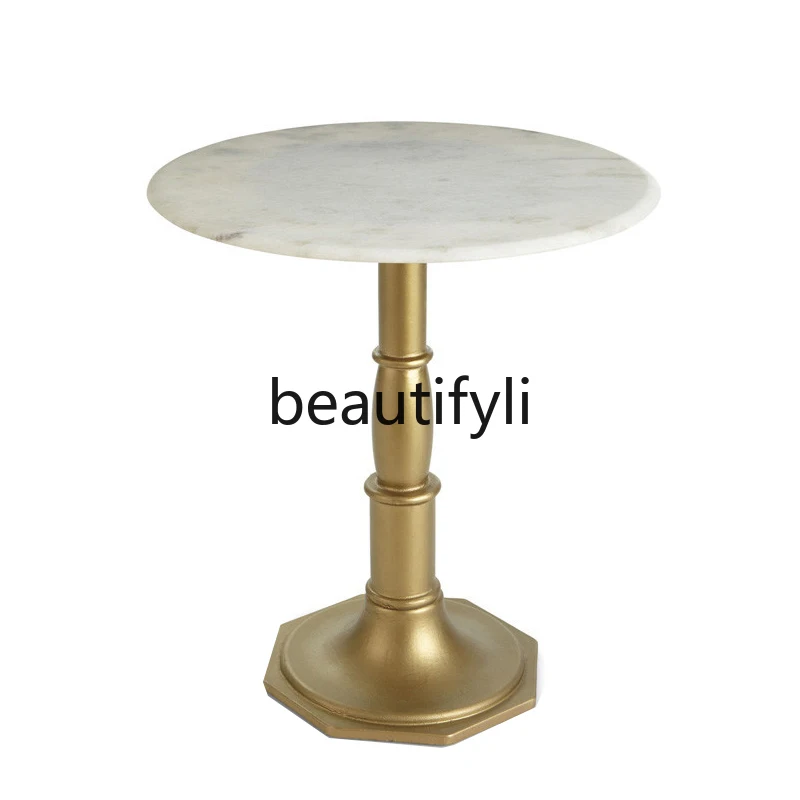 Nordic light luxury marble small round table creative sofa side table American solid wood side table
Nordic light luxury marble small round table creative sofa side table American solid wood side table
