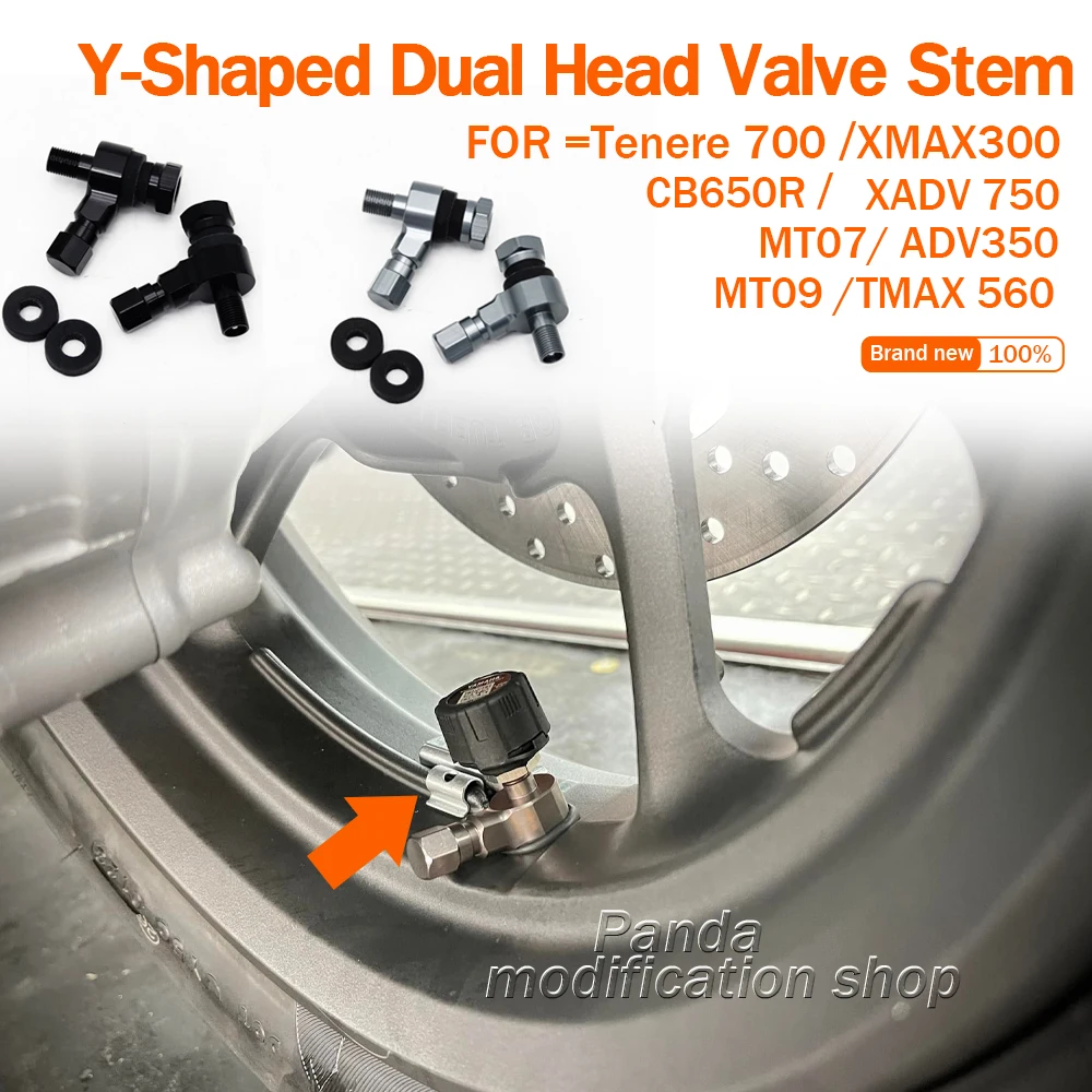 Motorcycle Y-Shaped Dual Head Valve Stem For Tenere 700 XMAX300 CB650R XADV 750 MT07 ADV350 NC750X MT 09 TMAX 560
Motorcycle Y-Shaped Dual Head Valve Stem For Tenere 700 XMAX300 CB650R XADV 750 MT07 ADV350 NC750X MT 09 TMAX 560