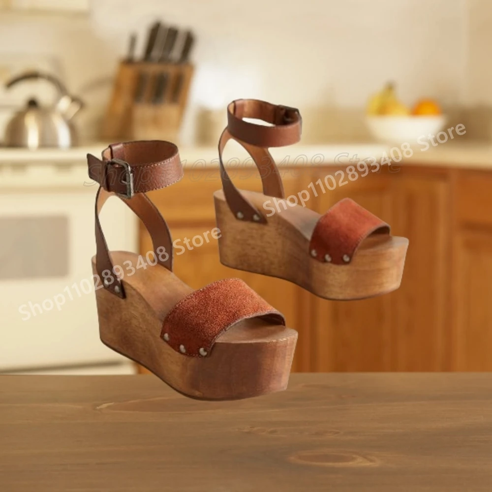 Brown Thick Soled Open Toe Retro Style Sandals Ankle Buckle Wedges High Heel Fashion Hot Girls Women Shoes 2025 Para Mujere
Brown Thick Soled Open Toe Retro Style Sandals Ankle Buckle Wedges High Heel Fashion Hot Girls Women Shoes 2025 Para Mujere
