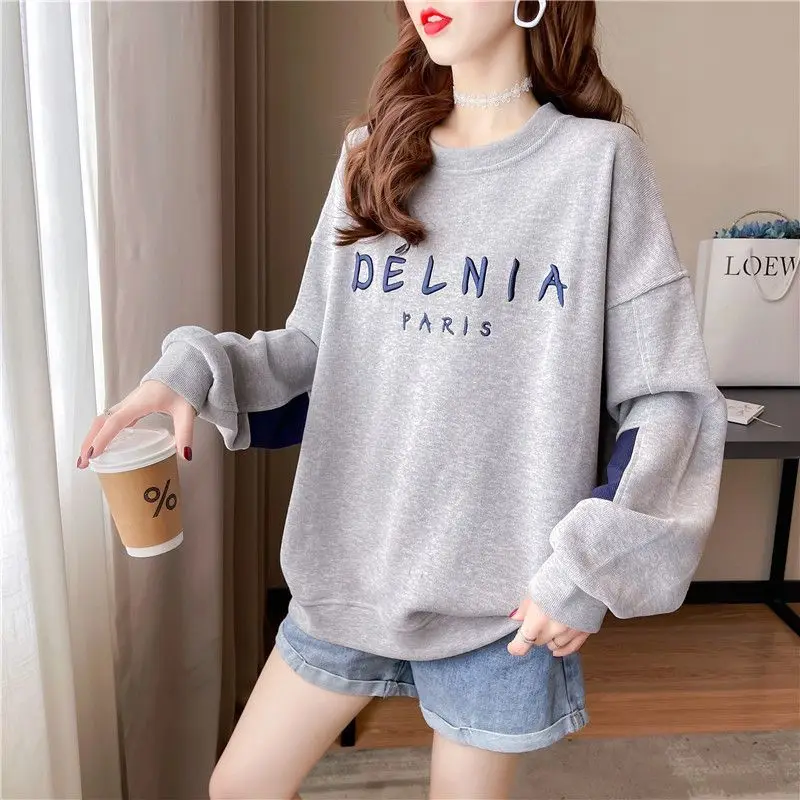 Embroidered Fashion Patch Sleeves Loose Sweatshirt Women Spring Autumn New Purple Top Coat
Embroidered Fashion Patch Sleeves Loose Sweatshirt Women Spring Autumn New Purple Top Coat