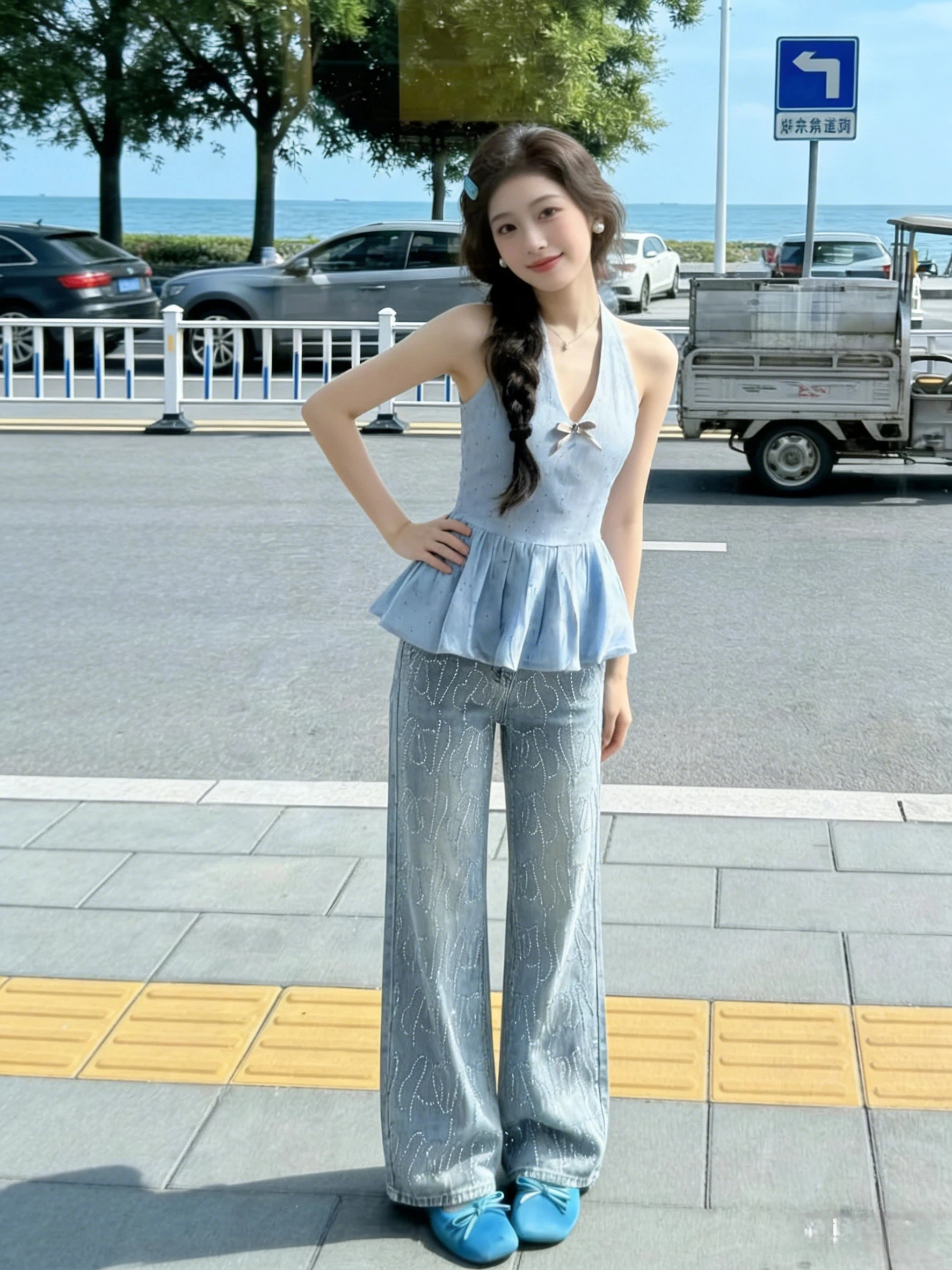 Blue Heavy Embellied Denim Jeans Women's Spring 2026 New Sle Versatile Slimming Loose Wide Leg Straight Cut Pants
Blue Heavy Embellied Denim Jeans Women's Spring 2026 New Sle Versatile Slimming Loose Wide Leg Straight Cut Pants