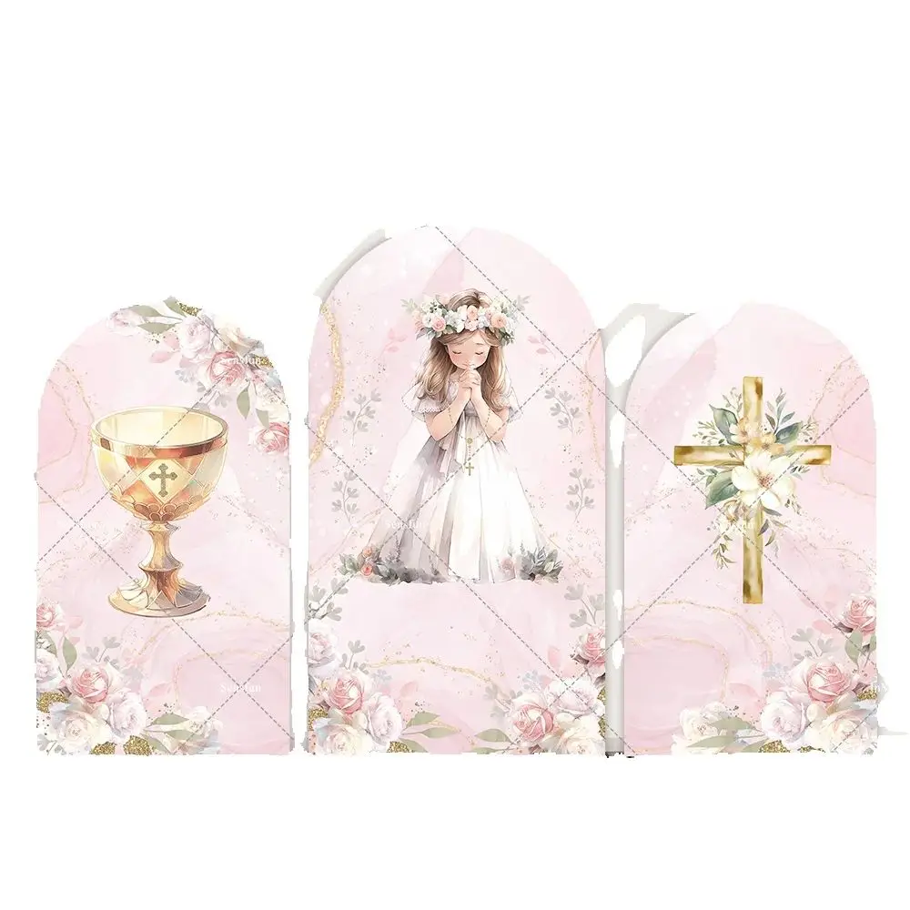Pastel Pink Girls Baptism Party Arched Wall Panels Flowers God Bless My First Communion Party Arch Backdrop Cover Decor Banner
Pastel Pink Girls Baptism Party Arched Wall Panels Flowers God Bless My First Communion Party Arch Backdrop Cover Decor Banner