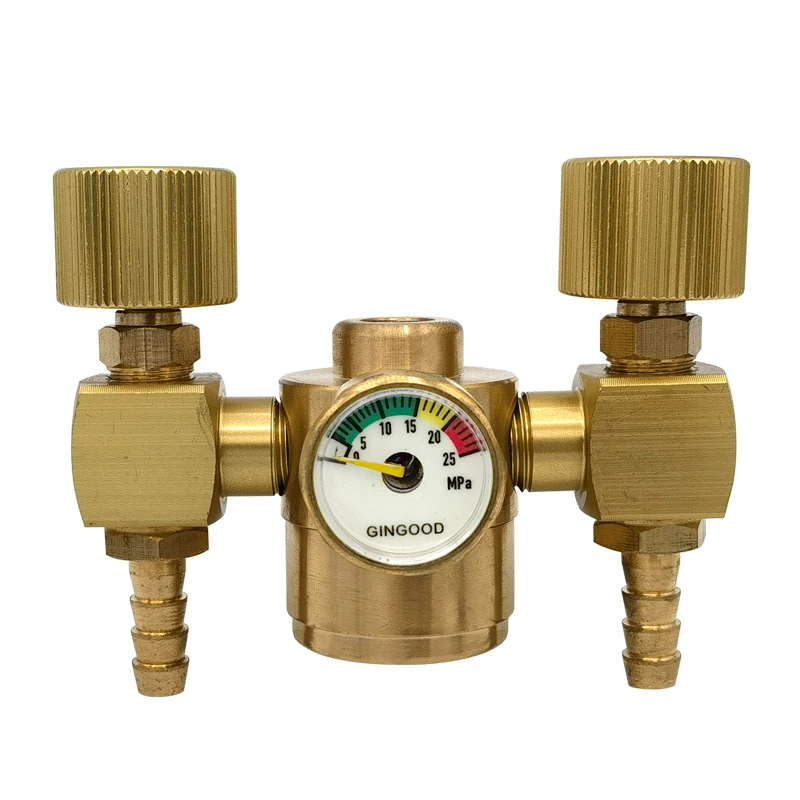 Argon meter double port argon pressure reducing valve argon arc welding pressure reducer double outlet flow anti-drop
Argon meter double port argon pressure reducing valve argon arc welding pressure reducer double outlet flow anti-drop