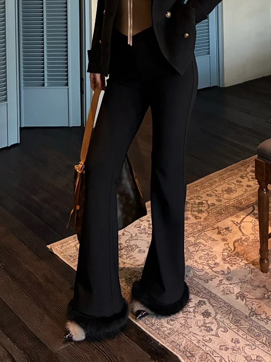 Slimming High Waist Flared Pants Cherry Casual Polyester Fiber Detachable Fur V-ape Mouth Ladies Wide Leg Trousers
Slimming High Waist Flared Pants Cherry Casual Polyester Fiber Detachable Fur V-ape Mouth Ladies Wide Leg Trousers