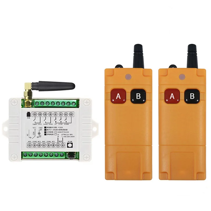 433MHZ Ndustrial DC12V24V 36V 2CH RF Wireless Remote Control Switch Radio Receiver With 20-2000M Long Distance Remote controller
433MHZ Ndustrial DC12V24V 36V 2CH RF Wireless Remote Control Switch Radio Receiver With 20-2000M Long Distance Remote controller