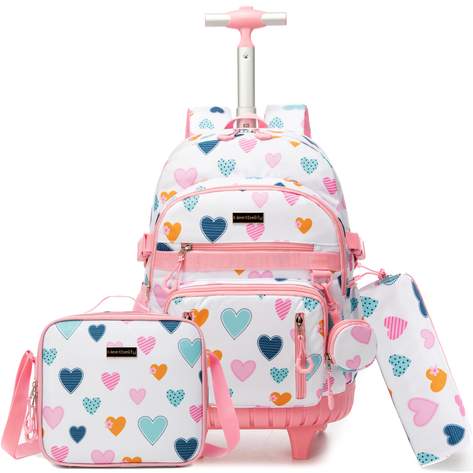 Rolling Backpacks for Kids Backpack for Girls with Lunch Bag Pencil Case 16.5" Kids Backpack with Wheels Roller Backpacks
Rolling Backpacks for Kids Backpack for Girls with Lunch Bag Pencil Case 16.5" Kids Backpack with Wheels Roller Backpacks