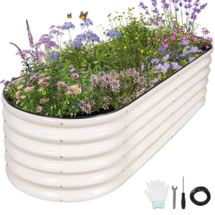 Galvanized Raised Garden Bed 6x2x1.4FT Metal Planter Boxes Outdoor Oval Steel Raised Bed Kit for Gardening with Protective Tape
Galvanized Raised Garden Bed 6x2x1.4FT Metal Planter Boxes Outdoor Oval Steel Raised Bed Kit for Gardening with Protective Tape