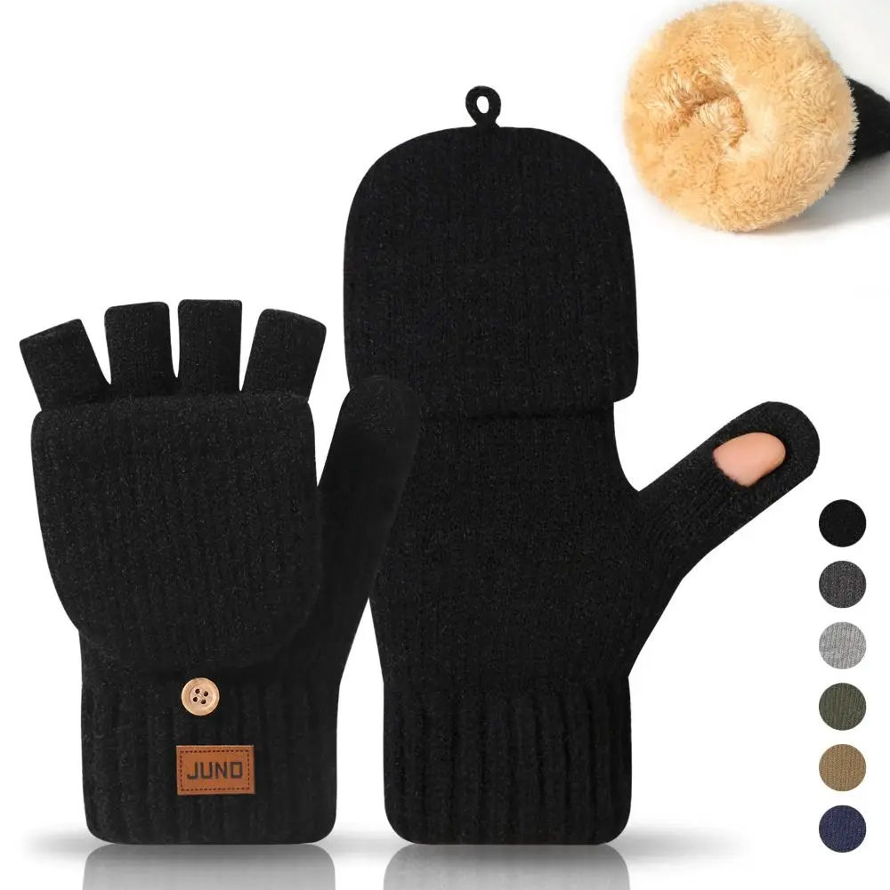 Flip Top Knitted Fingerless Gloves Thermal Fleece Lined Half Coverage Gloves Windproof Touchscreen Compatible Half Finger Gloves
Flip Top Knitted Fingerless Gloves Thermal Fleece Lined Half Coverage Gloves Windproof Touchscreen Compatible Half Finger Gloves