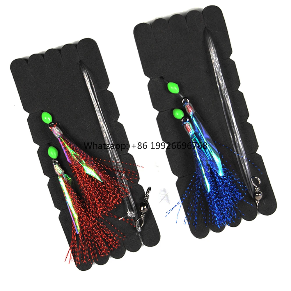 Wholesale Saltwater Fishing Rigs 5/0 Flasher Rig with Foam Board Holder Blister Package Red Blue Sabiki Rigs for Sea Fishing fac 
Wholesale Saltwater Fishing Rigs 5/0 Flasher Rig with Foam Board Holder Blister Package Red Blue Sabiki Rigs for Sea Fishing fac