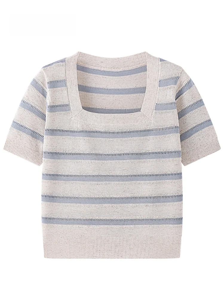 JZZDEMM Cotton Linen Summer Hollow out Striped Color Blo Square Collar Knitted ort Sve Women Loose Agel Commute Sle
JZZDEMM Cotton Linen Summer Hollow out Striped Color Blo Square Collar Knitted ort Sve Women Loose Agel Commute Sle