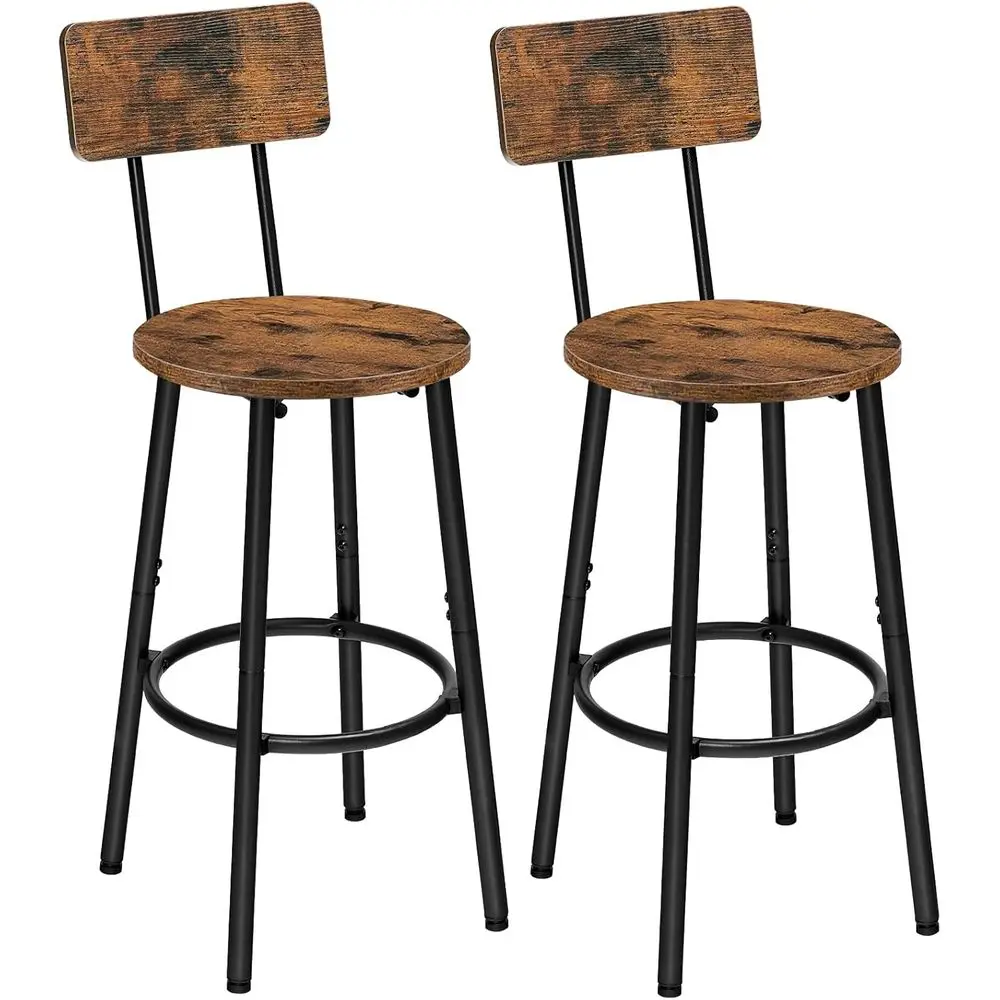 Set of 2 Round Counter Height Bar Stools with Back, 25.2 Chairs for Kitchen Island or Dining Room, Easy Assembly, Rustic Brown a
Set of 2 Round Counter Height Bar Stools with Back, 25.2 Chairs for Kitchen Island or Dining Room, Easy Assembly, Rustic Brown a