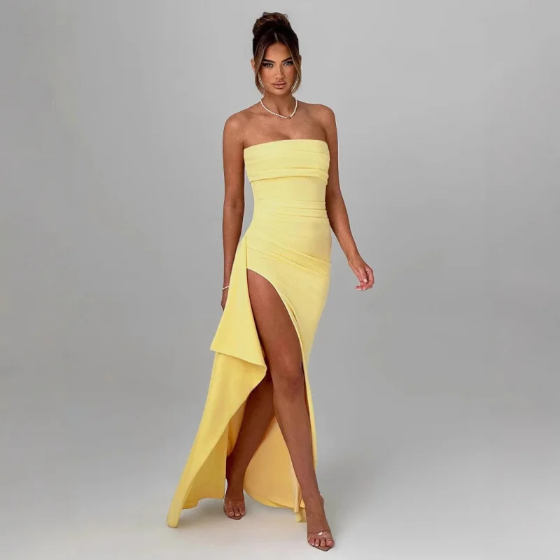 2025New Arrival Hot Sale New Tube Top Dress European and American Summer Side Slit Irregular Bodycon Skirt
2025New Arrival Hot Sale New Tube Top Dress European and American Summer Side Slit Irregular Bodycon Skirt