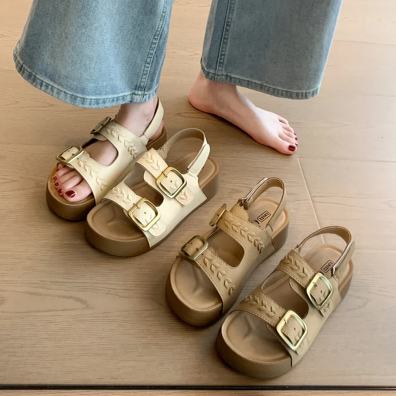 Women's Retro Buckle Strap Platform Sandals Summer Non Slip Thick Sole Open Toe Casual Soft Footbed Outdoor Beach Walking Shoes
Women's Retro Buckle Strap Platform Sandals Summer Non Slip Thick Sole Open Toe Casual Soft Footbed Outdoor Beach Walking Shoes