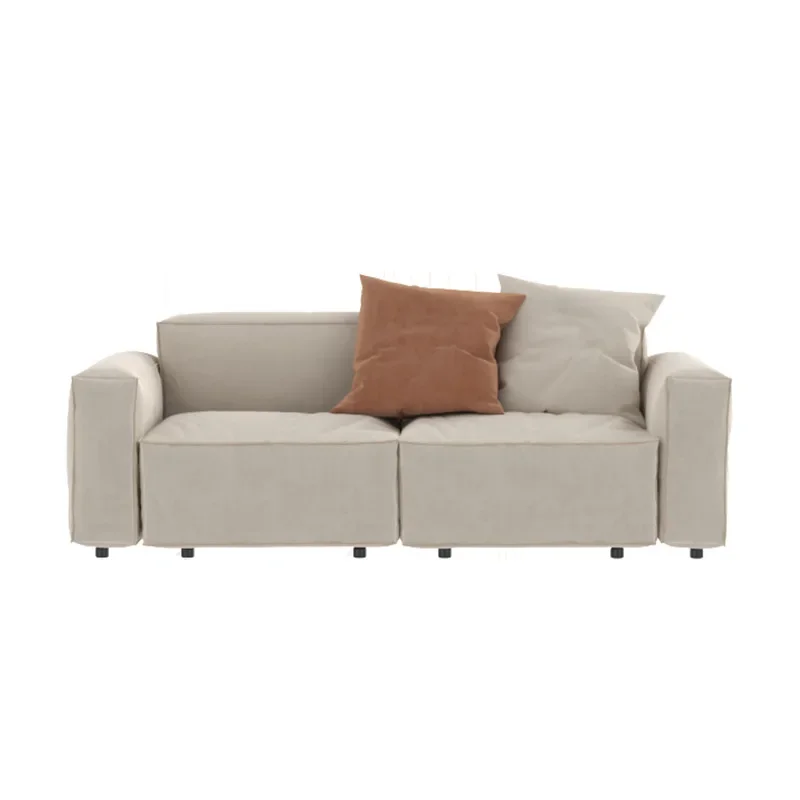 Wabi-sabi linen fabric tofu sofa, Nordic straight row living room corner cotton and linen cream wind sofa chair combination 
Wabi-sabi linen fabric tofu sofa, Nordic straight row living room corner cotton and linen cream wind sofa chair combination