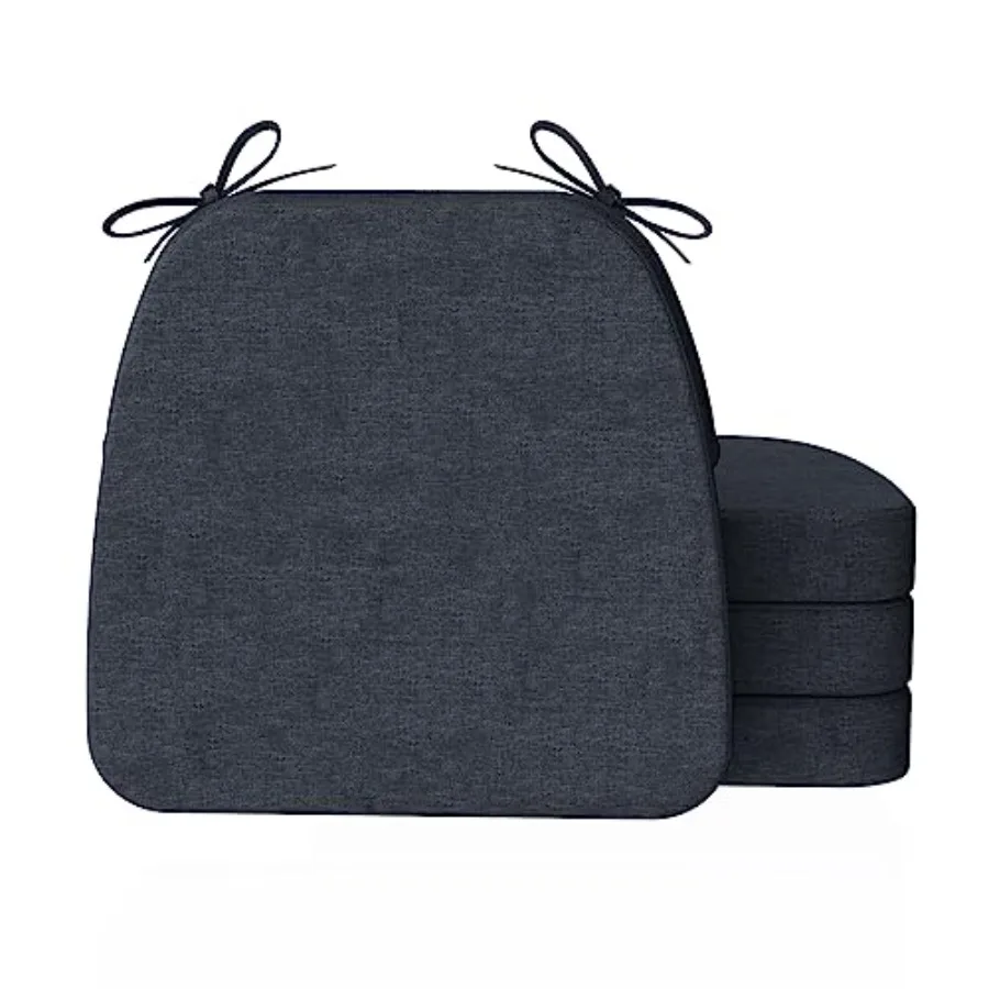 D-Shaped Chair Cushions 2" Thick Dining Chair Pads with Ties and Removable Machine-Washable Cover 17" x 16" Set of 4
D-Shaped Chair Cushions 2" Thick Dining Chair Pads with Ties and Removable Machine-Washable Cover 17" x 16" Set of 4