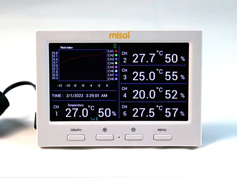 MISOL 1 Unit of Wireless Weather Station with 5 Sensors, 5 Channels, Color screen, Data Logger, Connect to PC, WS-HP3001-8MZ