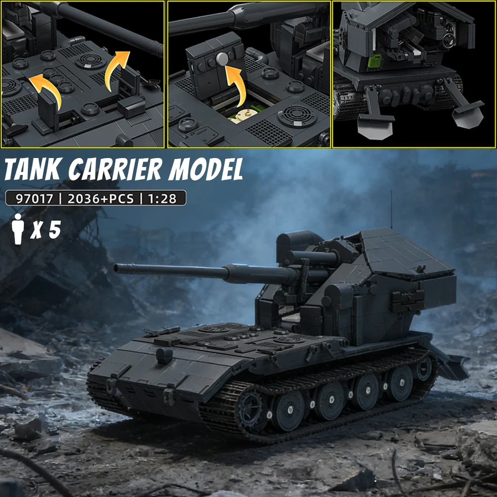 2036 PCS Carrier Vehicle Building Blocks, Heavy Tank Model, Educational Construction Toy, Compatible with Standard Bricks
2036 PCS Carrier Vehicle Building Blocks, Heavy Tank Model, Educational Construction Toy, Compatible with Standard Bricks