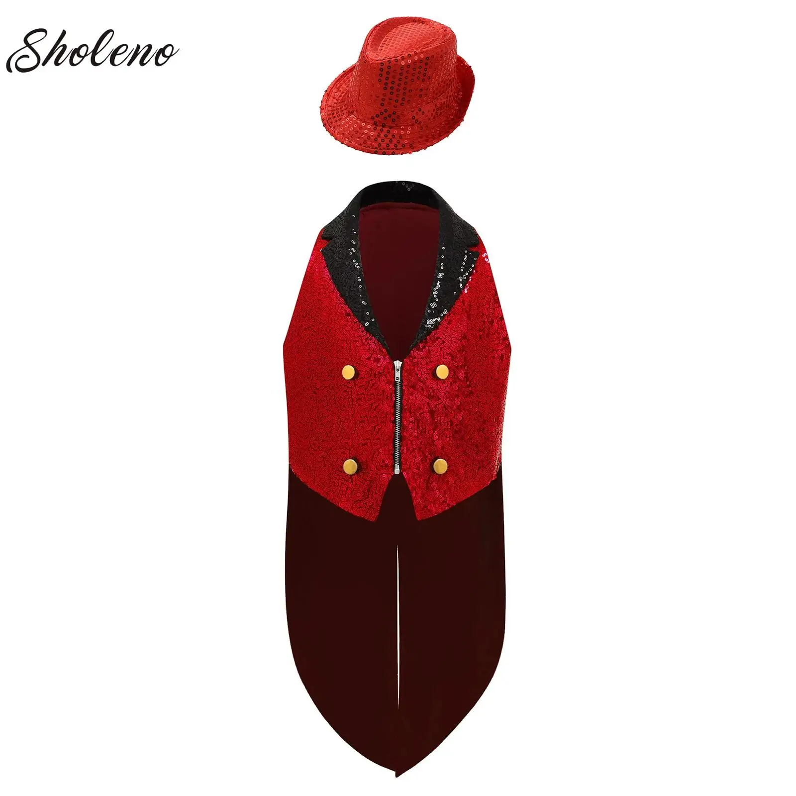Girls Boys Halloween Circus Ringmaster Nutcrackers Costume Set Sequins Medieval Victorian Tailcoat Hat for Drummer Performance
Girls Boys Halloween Circus Ringmaster Nutcrackers Costume Set Sequins Medieval Victorian Tailcoat Hat for Drummer Performance