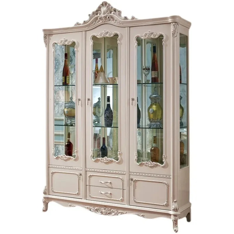 European light luxury solid wood wine cabinet, side cabinet, locker, three-door wine cabinet, wall partition cabinet
European light luxury solid wood wine cabinet, side cabinet, locker, three-door wine cabinet, wall partition cabinet