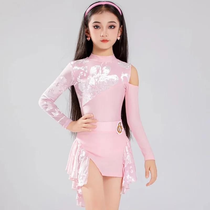 Latin Dance Costume Girls Velvet Patchwork Print Bodysuit and Skirts Children's Dancewear Competition Performance Practice Suit
Latin Dance Costume Girls Velvet Patchwork Print Bodysuit and Skirts Children's Dancewear Competition Performance Practice Suit