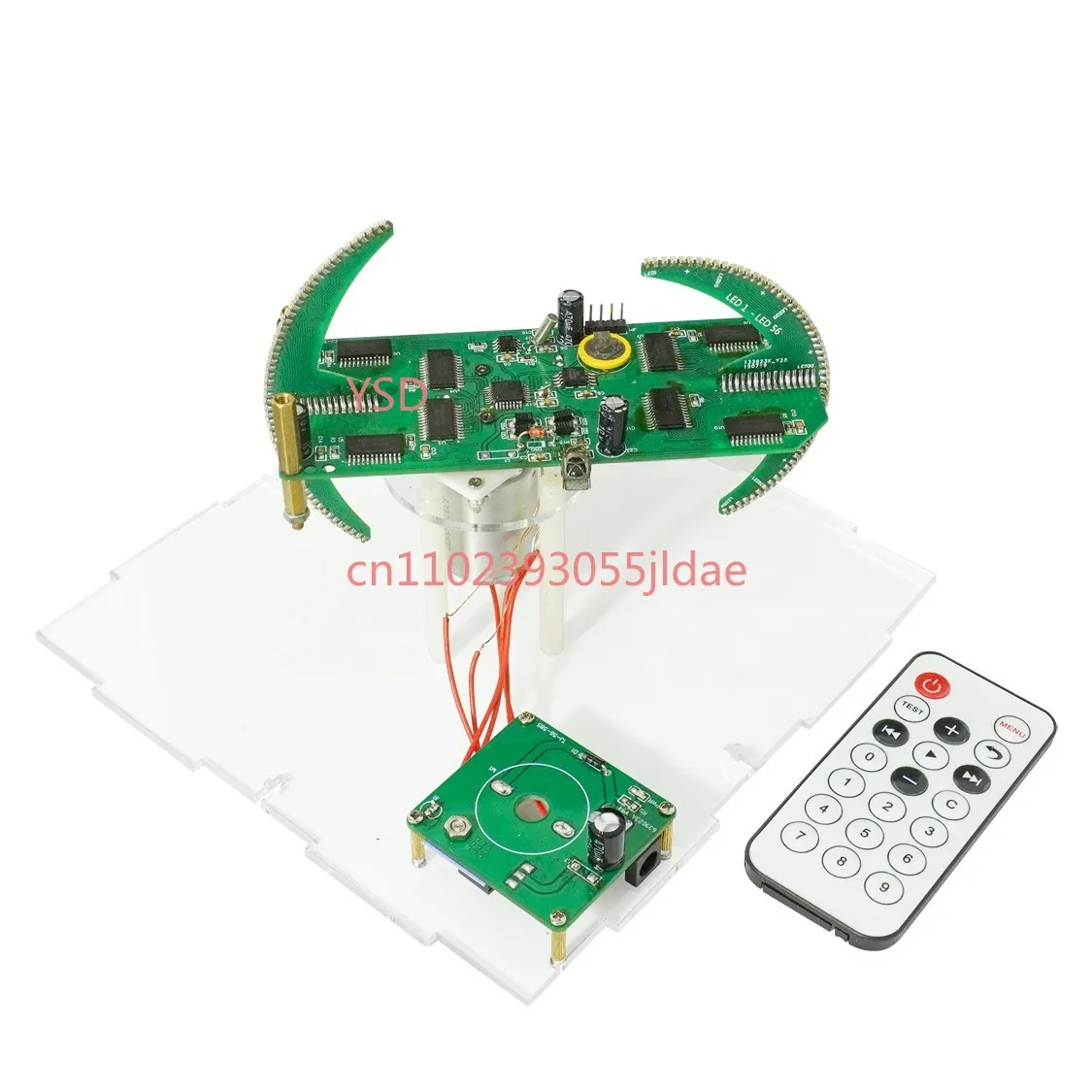 Bicolor LED POV Clock Kit Dual-Axis Rotating Design DIY Electronic Display Microcontroller
Bicolor LED POV Clock Kit Dual-Axis Rotating Design DIY Electronic Display Microcontroller
