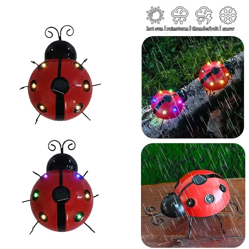 Solar Ladybug Light Outdoor Waterproof LED Garden Decor Wall Hanging Lawn Pathway Landscape Lighting for Yard Patio Statue
Solar Ladybug Light Outdoor Waterproof LED Garden Decor Wall Hanging Lawn Pathway Landscape Lighting for Yard Patio Statue