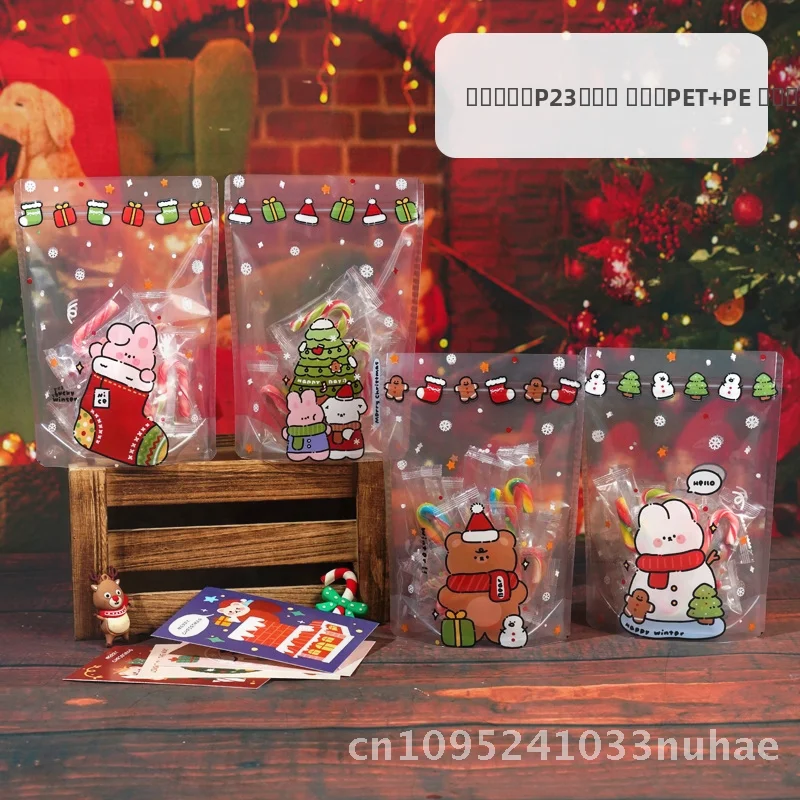 Cute Cartoon Christmas Souvenir Cookie Baking Packaging Bag Transparent Kindergarten Candy Gift Bag White Cardboard 100pcs
Cute Cartoon Christmas Souvenir Cookie Baking Packaging Bag Transparent Kindergarten Candy Gift Bag White Cardboard 100pcs