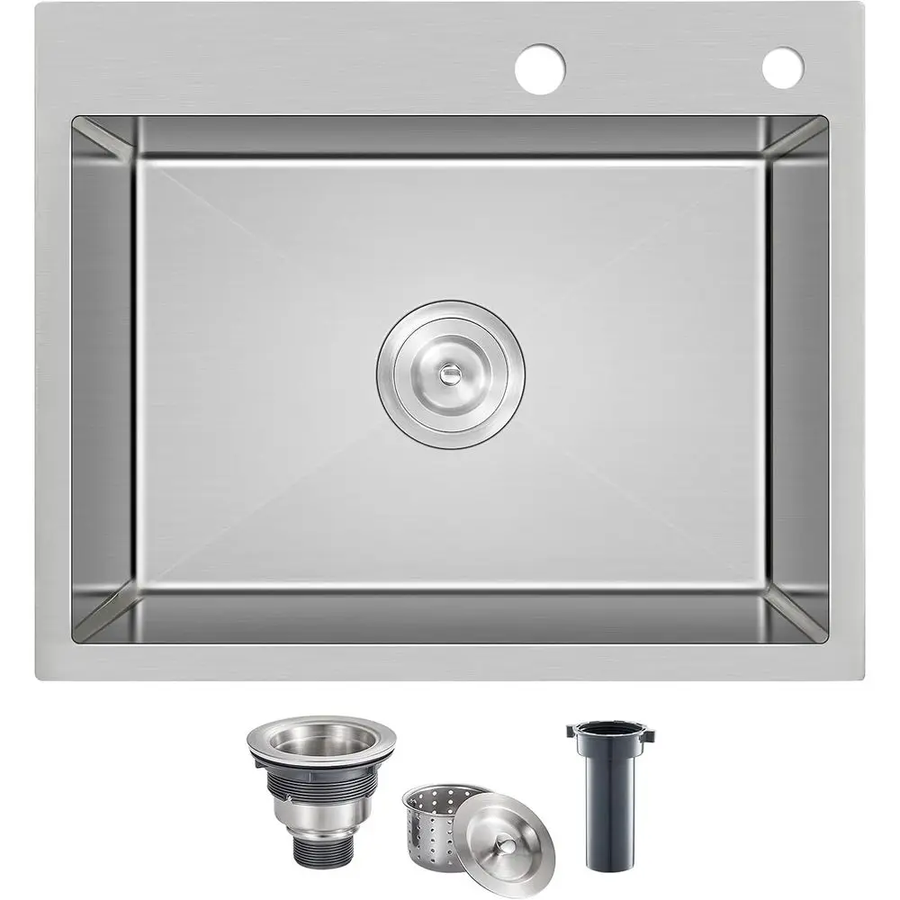 22-inch Drop in Kitchen Sink, Stainless Steel Topmount Kitchen Bar Prep Sink, Single Bowl Workstation Kitchen Sinks, 22 x 18 x 9
22-inch Drop in Kitchen Sink, Stainless Steel Topmount Kitchen Bar Prep Sink, Single Bowl Workstation Kitchen Sinks, 22 x 18 x 9