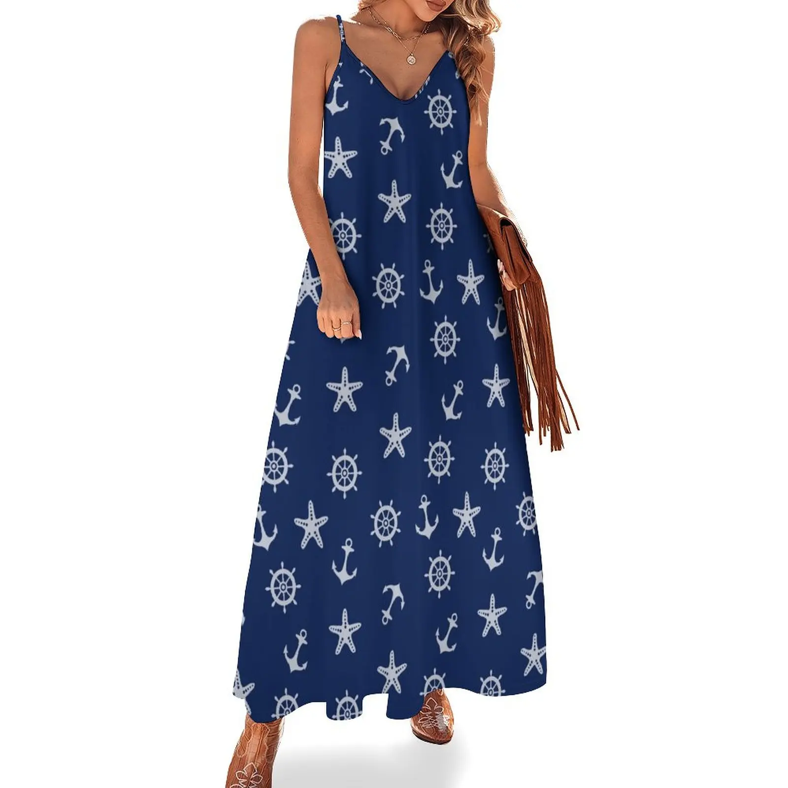 Navy Blue Nautical Anchor Pattern Sleeveless Dress evening dresses luxury 2025 Long dress women dress
Navy Blue Nautical Anchor Pattern Sleeveless Dress evening dresses luxury 2025 Long dress women dress