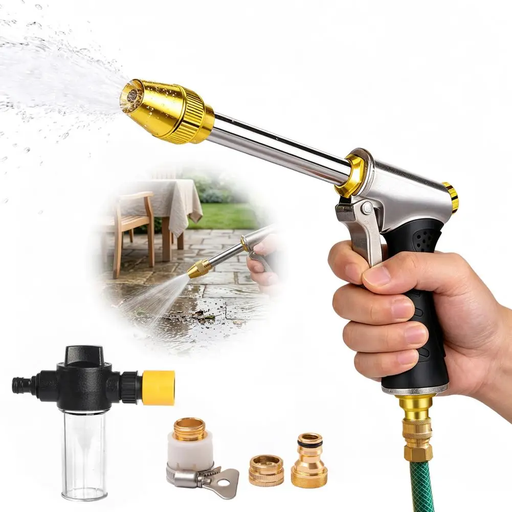 High-Pressure Hose Nozzle Heavy-Duty Metal Car Wash Nozzle 4 Adjustable Spray Modes Garden Watering Hose Nozzle for Car Washing
High-Pressure Hose Nozzle Heavy-Duty Metal Car Wash Nozzle 4 Adjustable Spray Modes Garden Watering Hose Nozzle for Car Washing