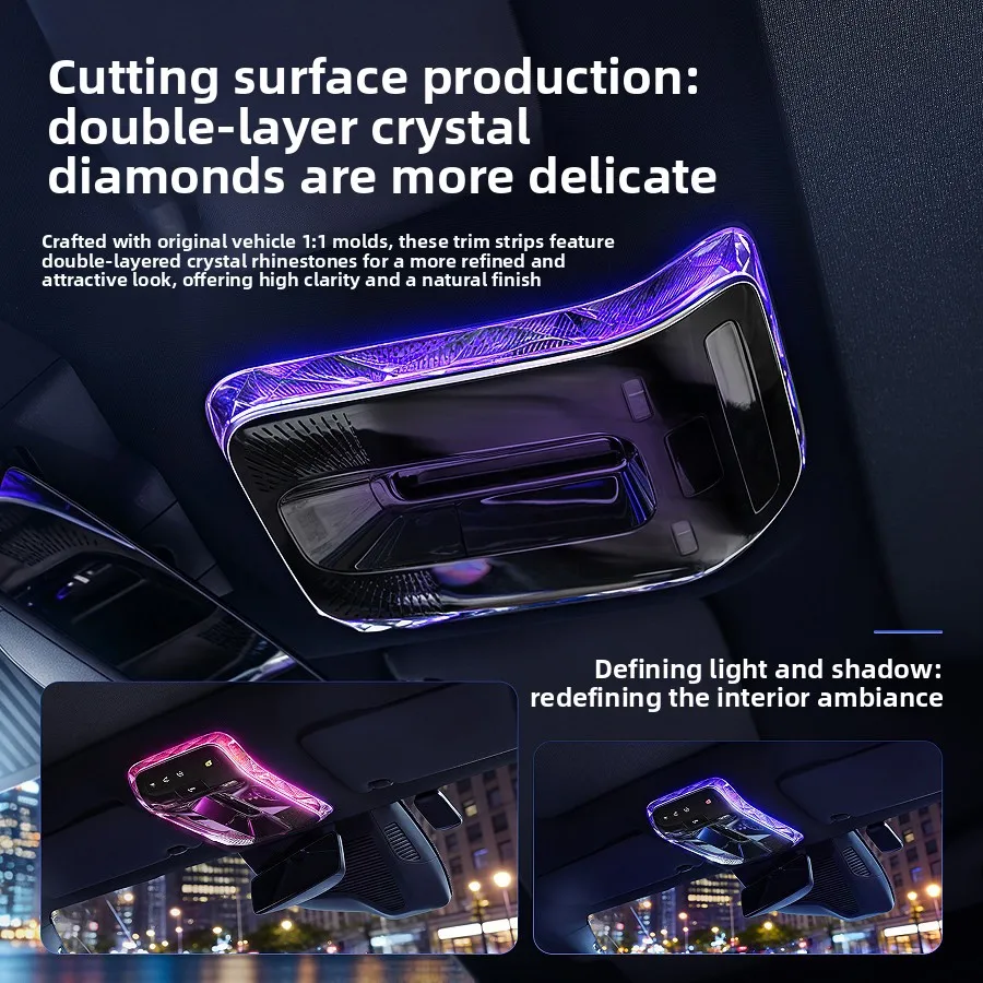 for Mercedes-Benz W206 C-Class W214 E-Class W223 S-Class X254 GLC EQE CLE Crystal Reading Light Ambient Light Frame Trim
for Mercedes-Benz W206 C-Class W214 E-Class W223 S-Class X254 GLC EQE CLE Crystal Reading Light Ambient Light Frame Trim