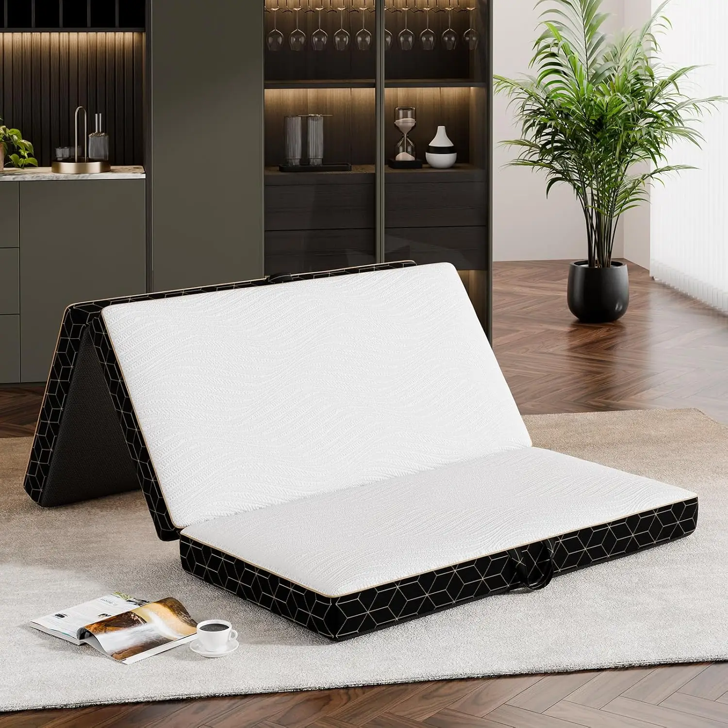 Tri-Fold Memory Foam Mattress Full - 4 Inch Portable Folding Mattress with Handle & Washable Cover, Floor Bed with Non-Slip Base
Tri-Fold Memory Foam Mattress Full - 4 Inch Portable Folding Mattress with Handle & Washable Cover, Floor Bed with Non-Slip Base