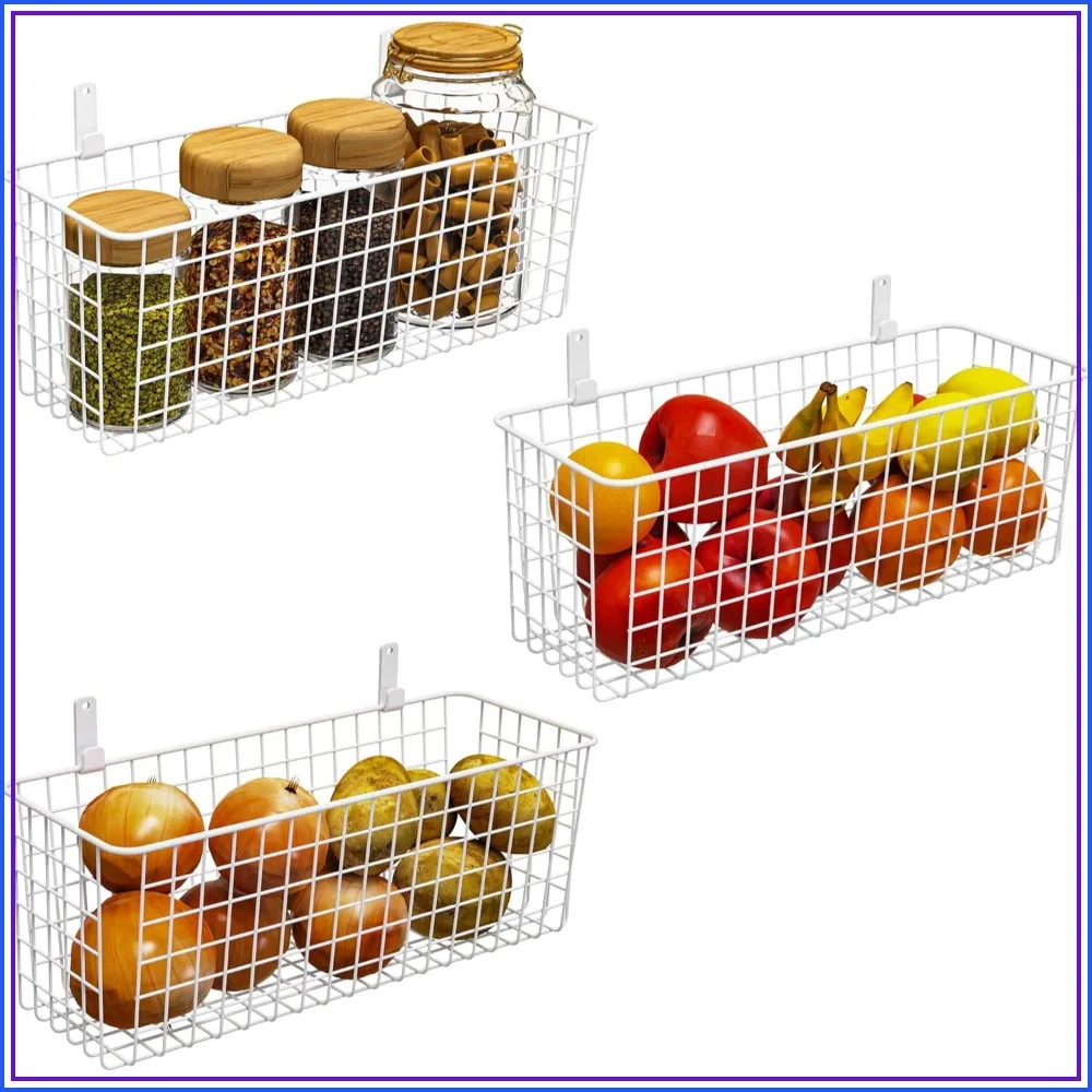 3 Set Extra Large Hanging Wall Wire Baskets, Farmhouse Food Storage Kitchen Pantry Laundry Closet Garage RV
3 Set Extra Large Hanging Wall Wire Baskets, Farmhouse Food Storage Kitchen Pantry Laundry Closet Garage RV