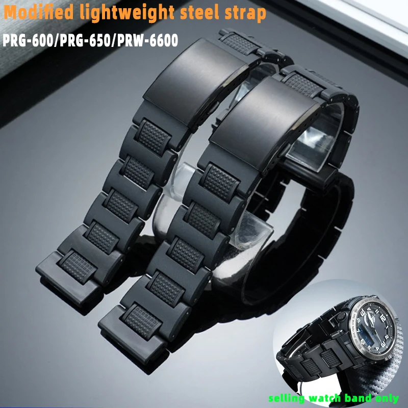 DIY Modified lightweight composite steel strap For Casio mountain watch PRG-600/PRG-650/PRW-6600 series Men's watch accessories
DIY Modified lightweight composite steel strap For Casio mountain watch PRG-600/PRG-650/PRW-6600 series Men's watch accessories