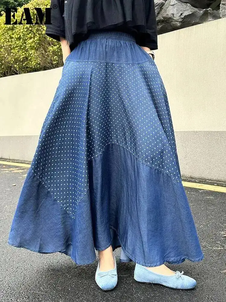 High Elastic Waist Blue Dot Printed Denim Casual A-line Half-body Skirt Women Fashion Tide New Spring Autumn
High Elastic Waist Blue Dot Printed Denim Casual A-line Half-body Skirt Women Fashion Tide New Spring Autumn