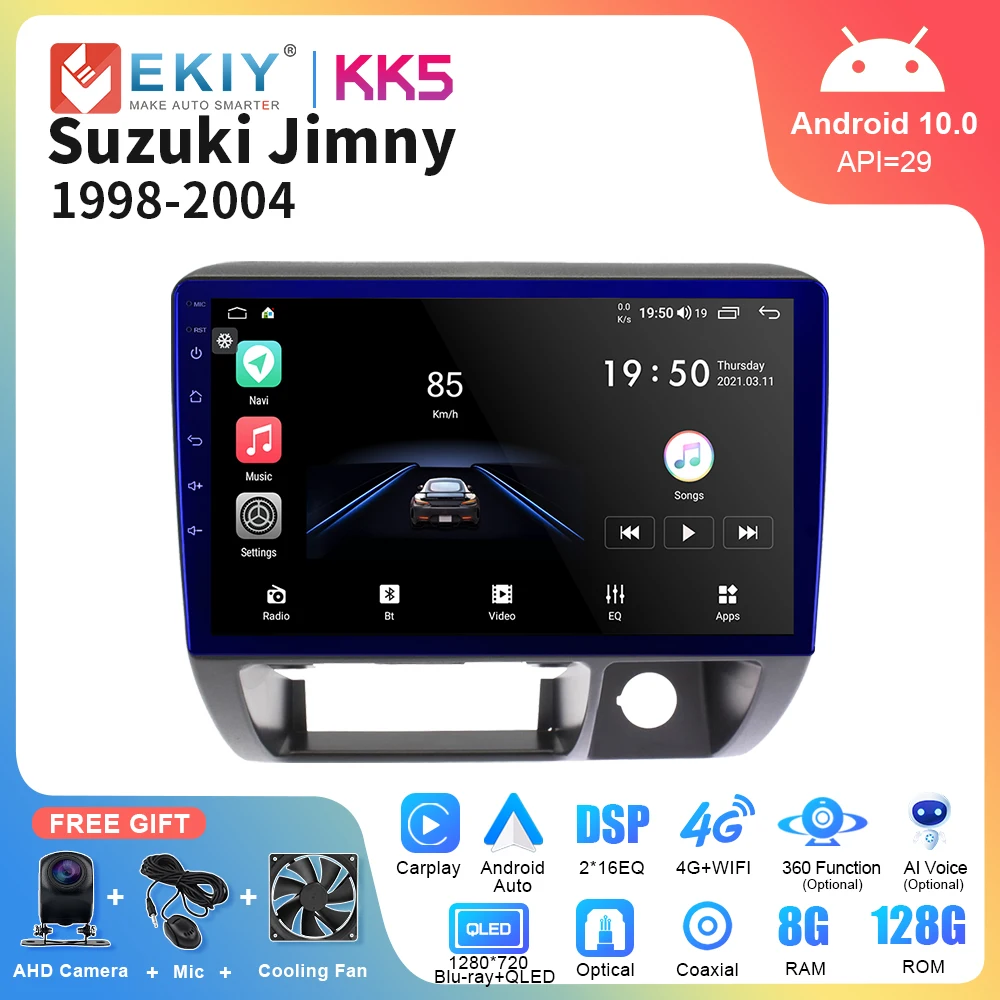 EKIY KK5 Car Radio Android 10 For Suzuki Jimny 1998-2004 4G WIFI Multimedia Player Carplay Auto GPS Navigation Stereo Receiver
EKIY KK5 Car Radio Android 10 For Suzuki Jimny 1998-2004 4G WIFI Multimedia Player Carplay Auto GPS Navigation Stereo Receiver