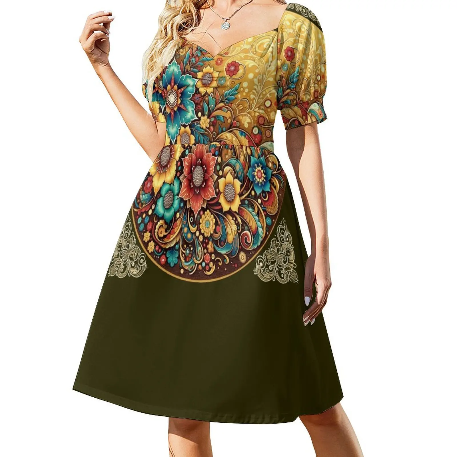 Golden Tapestry: The Lush Intricacy of Batik Art Short-Sleeved Dress evening dress evening dress ladies
Golden Tapestry: The Lush Intricacy of Batik Art Short-Sleeved Dress evening dress evening dress ladies