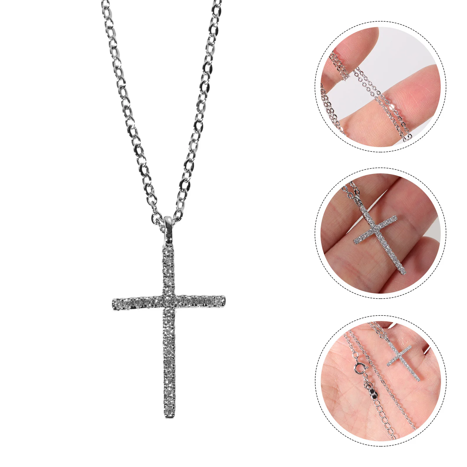 Decorative Rhinestones Cross Pendant Necklace Stylish Charm Neck Chain for Banquet Office Dating Casual Women Cross Necklaces
Decorative Rhinestones Cross Pendant Necklace Stylish Charm Neck Chain for Banquet Office Dating Casual Women Cross Necklaces